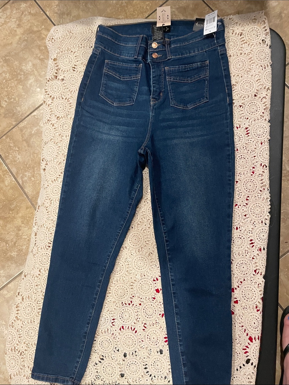Nanette Lepore Dark Blue High-Rise Skinny Jeans